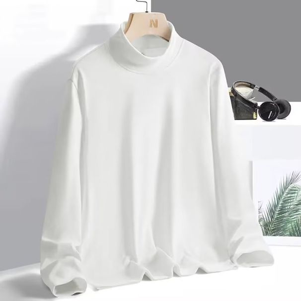 Maglia termica invernale da uomo in velluto tedesco a doppia faccia con collo alto_voghion.com