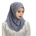 Vrouwen Hijab Effen Kleur Elastische Geometrische Kruispatroon Sjaal Hoed Baotou Hoed Vrouwen Etnische Hoed_voghion.com