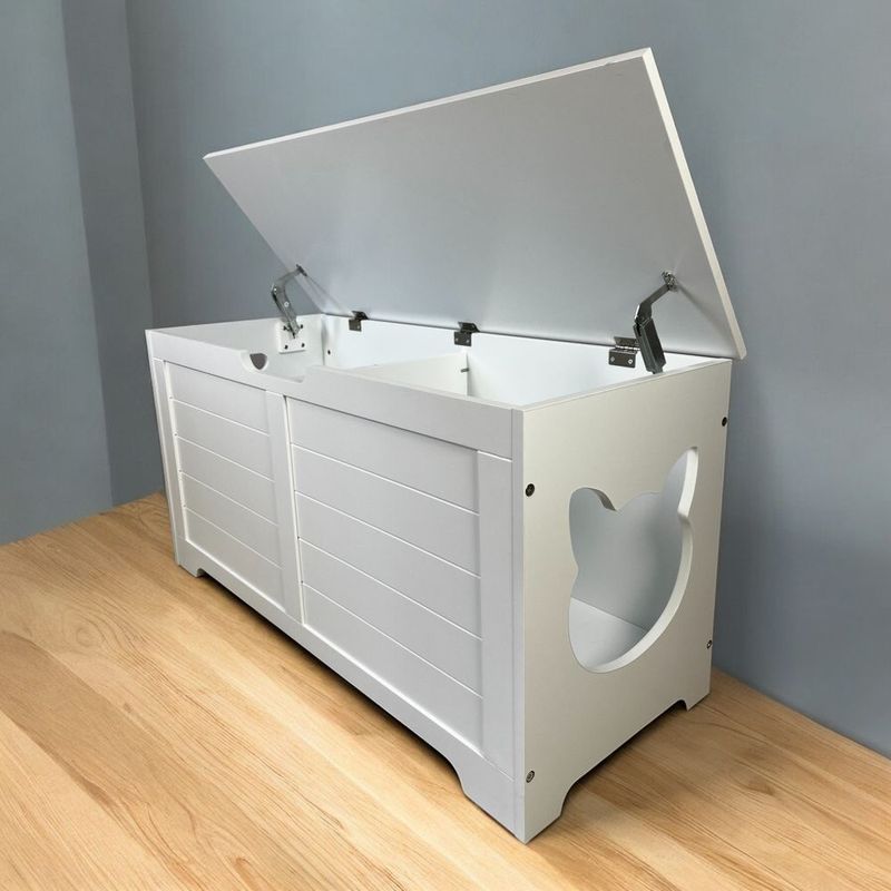 39.4' Top Open Cat Litter Box Enclosure Furniture, Cat Washroom, Hidden Litter Box Cover, Cabinet For Large Cat, Dog Proof Cat Litter Boxes, Hideawa_voghion.com