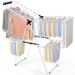 2-Level Foldable Clothes Drying Rack with Adjustable Gullwing_voghion.com