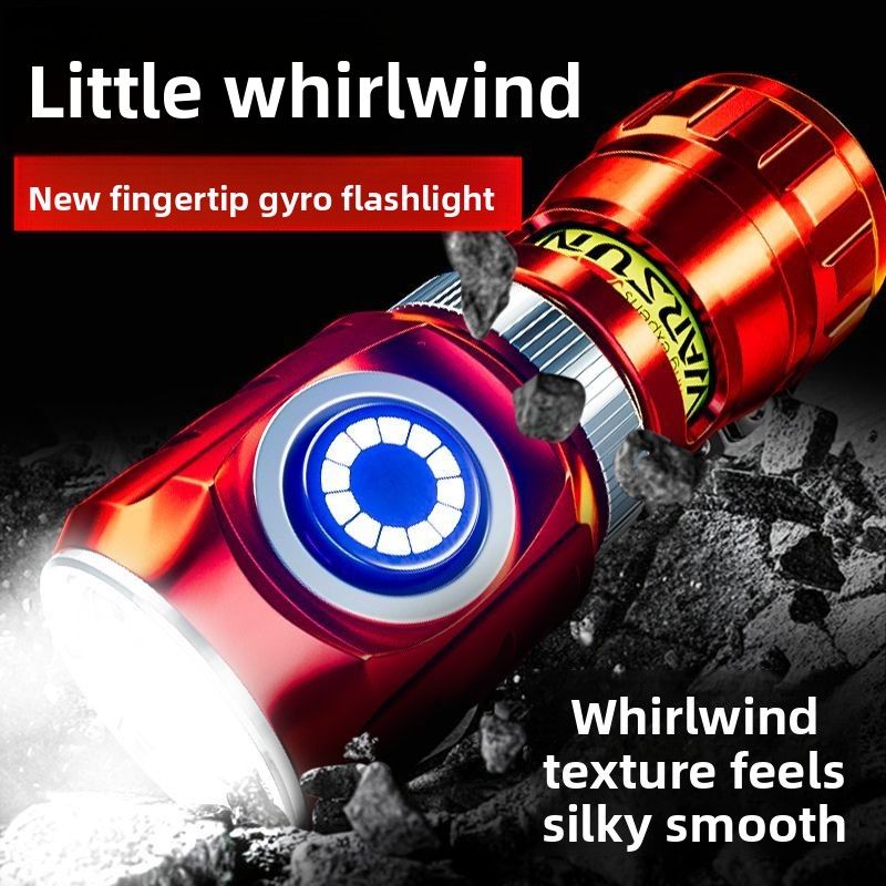 Linterna Wolson Whirlwind, pequeña, portátil, Fidget Spinner, táctica, mini, luz potente, recargable, lámpara de iluminación_voghion.com