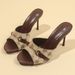 Elegant Pointed Toe Printed High Heel Sandals For Women - Open Toe Mule With Slim Heel, Comfortable & Stylish, Available In Wide Sizes_voghion.com