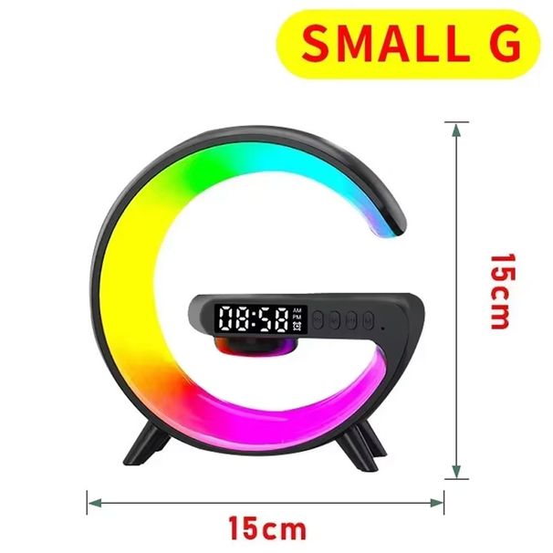 Wireless Charger Stand Pad Bluetooth 5.0 Speaker RGB Night Light Lamp Desktop Desk Phone Fast Charging For IPhone 16 15 Samsung_voghion.com