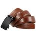 HOT 3.5cm Width HIgh Quality Second Layer Cow Leather Belt For Men Business Metal Automatic Buckle Ratchet Black Brown_voghion.com