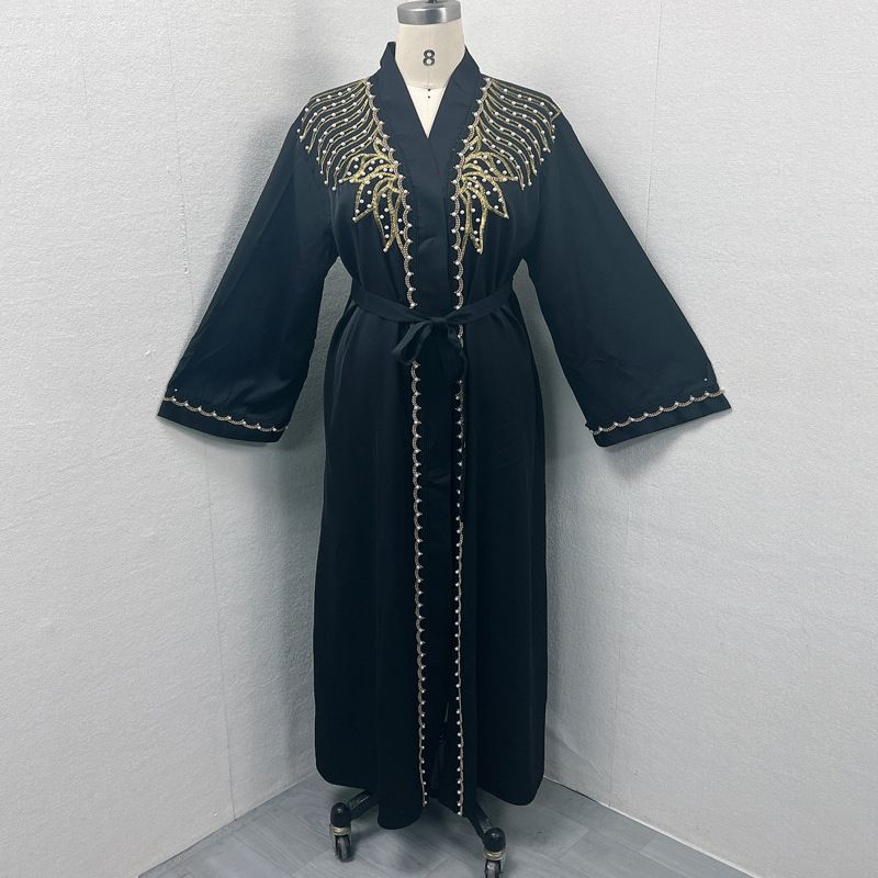 Cardigan cu margele brodat, elegant si elegant, abaya musulmana_voghion.com