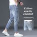 2025 Negenpunts Jeans Heren Slim Fit Skinny Lente Dun High-end Trendy Merk Lange Broek_voghion.com