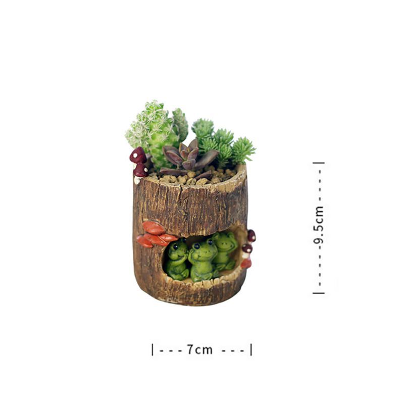 1pc Creative Cartoon Flowerpot Succulent Lovely Green Plants Planter Flower Pot With Hole Home Garden Decoration Gift_voghion.com