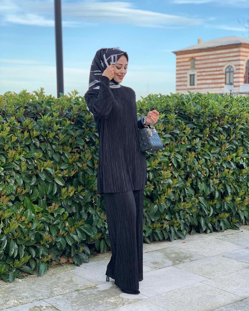 women's Muslim ethnic style loose casual pleated suit Arab women's clothing _voghion.com