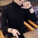 Men's Clothing Slim Fit High Neck Thermal Sweater - Soft Fleece Lined Winter Knit Pullover, Lightweight Warm Base Layer, Ribbed Hem, Machine Washable_voghion.com