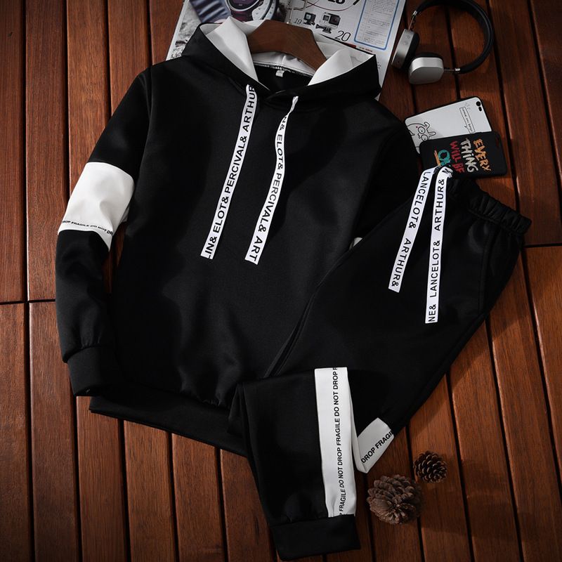 Men's Clothing New Spring And Autumn Casual Suit Men's Hooded Pullover Sweatshirt Student Class Uniform Complete Set Of Sweatpants_voghion.com