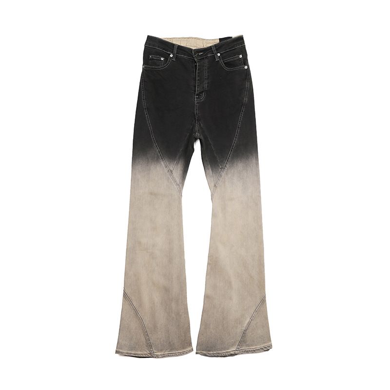 Men's Clothing Gradient Old Retro Stacked Flared Jeans_voghion.com