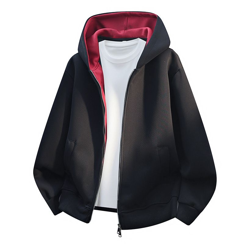 Men's Double Zipper Hooded Sweatshirt, Color Block Pullover, Casual Jacket For Fall & Winter, Plus Size, Unisex Style (White, Grey, Black, Navy)_voghion.com