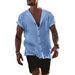 Camicia a maniche corte decorativa con tasca larga e stile semplice da uomo 2025_voghion.com