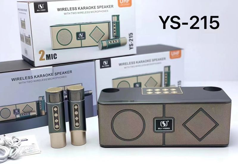 Új YS215 vezeték nélküli Bluetooth hangszóró kettős mikrofonnal, többfunkciós KTV otthoni és kültéri karaoke rendszerrel_voghion.com