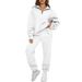Lässiges, einfarbiges Hoodie- und Hosen-Set für Damen mit Taschen – bequeme Loungewear, Streetwear, Workout-Outfit für den Alltag_voghion.com