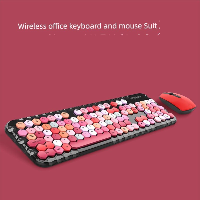 Tastiera e mouse wireless a nido d'ape Mofii Ferris Hand, tuta punk con pulsanti asimmetrici, notebook da tavolo_voghion.com