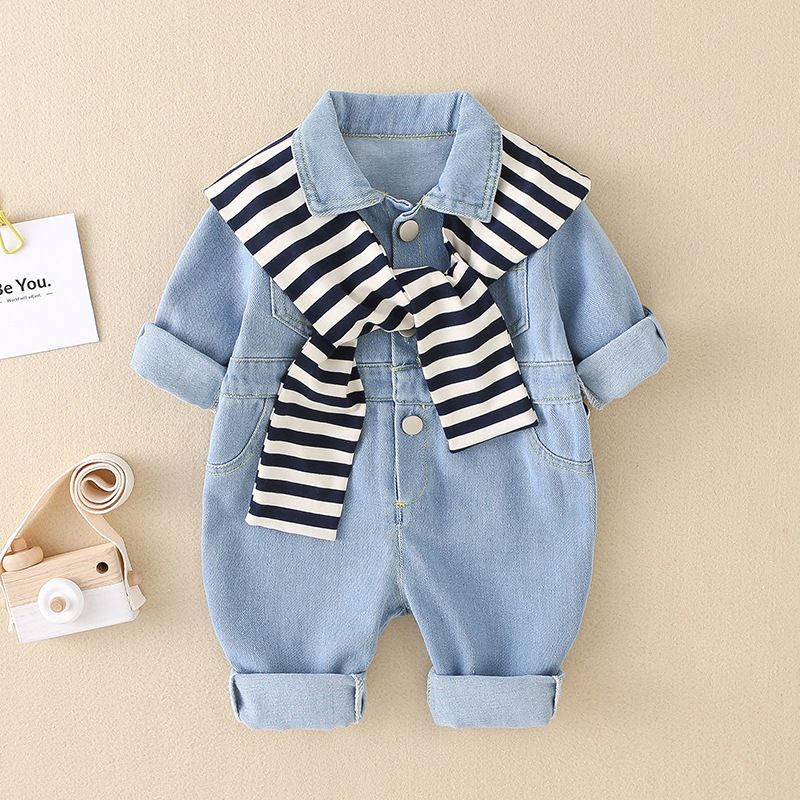 Babykleidung Babykleidung Herren- und Damen-Baby-Herbst-Jeansoverall für Neugeborene, supersüße Kletterkleidung für den Herbst_voghion.com