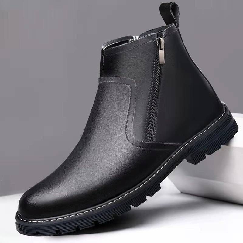 Pantofi de toamnă noi din piele, cizme retro britanice din piele, pantofi casual pentru bărbați, pantofi de top înalt, cizme scurte_voghion.com