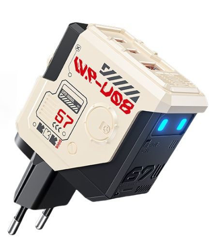 67W GaN Charger, 3-Port USB C Fast Charger Block W/ Foldable Plug For MacBook Pro/iPhone 15/Samsung_voghion.com