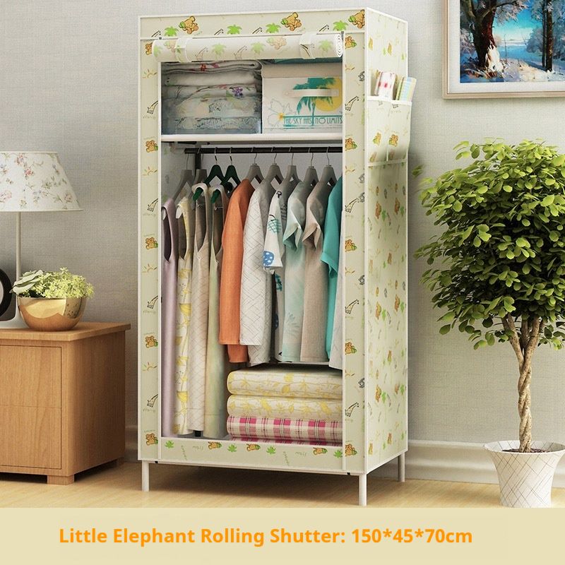 Heavy-Duty Fabric Wardrobe With Reinforced Metal Frame, 150x70x45cm Portable Closet For Dorm, Apartment & Small Spaces (Multiple Colors & Styles)​_voghion.com