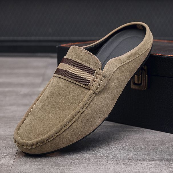 Neue, leichte Bean-Schuhe für Herren, sommerliche Ein-Fuß-Passform, atmungsaktiv, lässig, mit halber Stütze für Herren_voghion.com