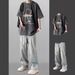 CT Summer Short Sleeve T-Shirt For Students, Men's Fashion Ins Style High Street Jeans Loose Two-Piece Set_voghion.com
