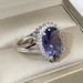 Neu Zubehör Royal Blau Oval Multi-Diamant frauen Zirkon Ring Gerade_voghion.com