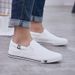 Huili Canvas Korean Flat Sole Board Lefu Atmungsaktive Herren Einfarbig Lazy Kick Freizeitschuhe WXY_voghion.com