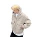Men's Winter Hooded Puffer Jacket, Oversized Style, Retro Quilted Coat With Marble Print, Streetwear-Inspired Warm Outerwear_voghion.com