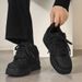 Darth Vader Men's Shoes Pure Black Bread Shoes Summer New Heightened Platform Casual Board Shoes Versatile Running Sports Shoes_voghion.com
