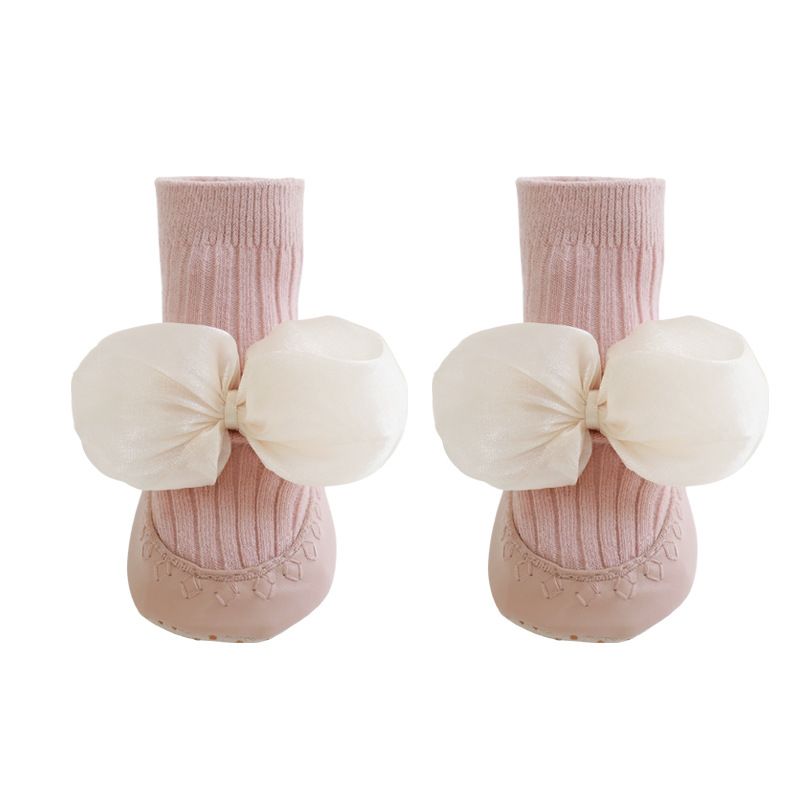 Autumn/Winter Baby Floor Shoes And Socks Princess Bow Baby Toddler Shoes And Socks With Leather-soled Shoes_voghion.com