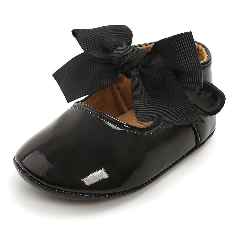 Meckior Baby Shoes Bowknot Rubber Sole Anti-slip PU Ballet Slippers Baby Girl Dress Shoes First Walker Toddler Crib Shoes_voghion.com