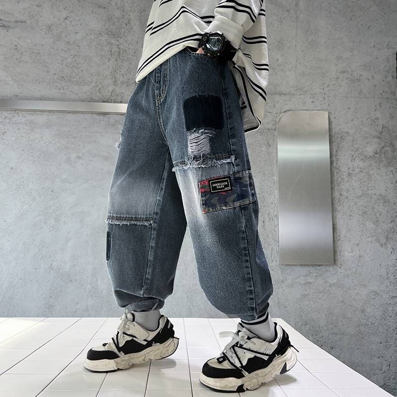 Boys jeans forår 24 nye børnetøj børns løse bukser børns forår casual bukser_voghion.com