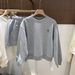 Women's Clothing Casual Lazy Bow Sweater Skirt Two Piece Set Spring And Autumn Loose Versatile Age Reducing Fashionable Clothes Women's Suit_voghion.com