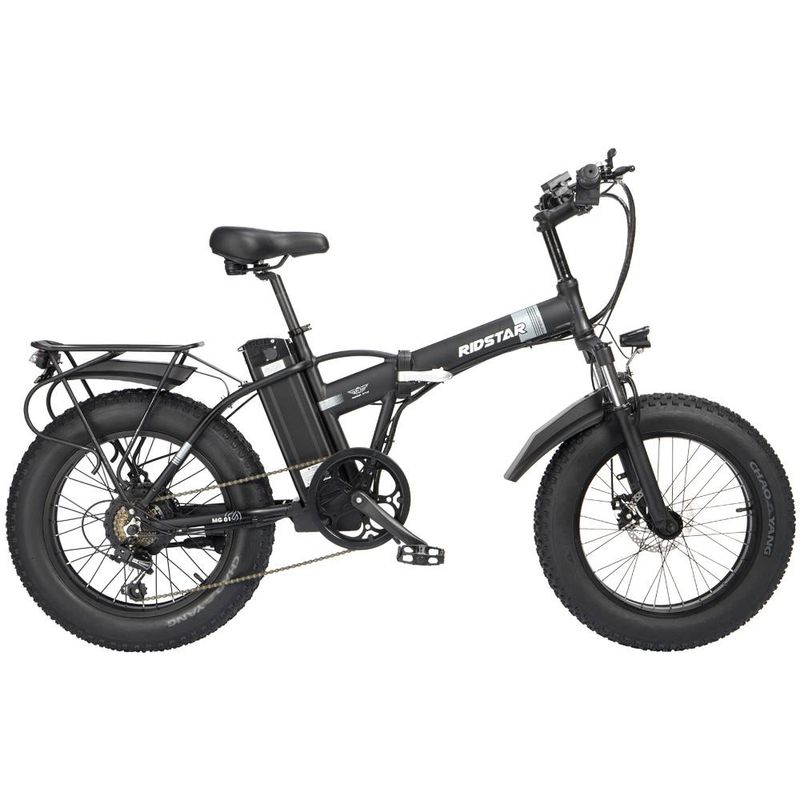 Ridstar G20 Klappt Elektresch Vëlo 1000W 48V 14AH Fettreifen Ebike Mountain 20 Zoll Elektresch Vëlo Beach Cycling Mat Rear Seat_voghion.com