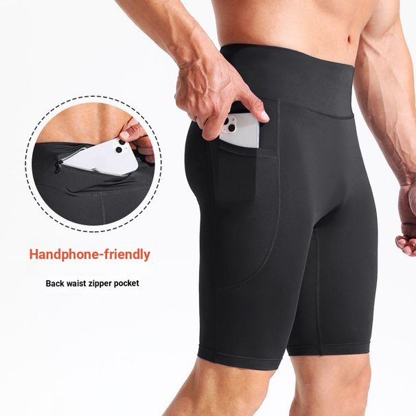 High Elastic Quick-drying Training Fitness Basketball Sports Tight High Waist Running And Cycling Compressed Shorts_voghion.com