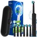 Smart Electric Toothbrush With 6 Brush Heads, Travel Case, 3 Modes And 2 Min Timer, Rechargeable Power Toothbrushes Compatible With Oral B Brush Head_voghion.com