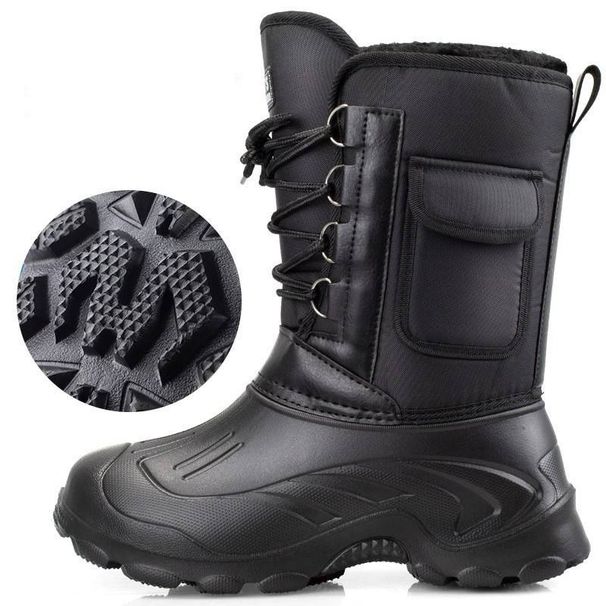 Stivali da neve invernali da uomo – Scarpe da pesca impermeabili in EVA con fodera in pile e suola antiscivolo (nero/blu/verde, calzano piccole)_voghion.com