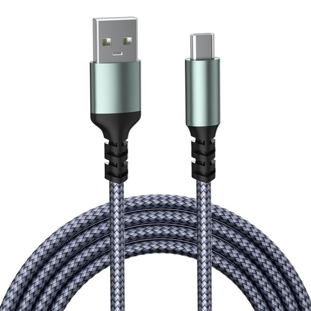 3-Pack Type C Charge Nylon Braided 18W USB C Charging Cable Phone Charger Wire Cord For Books Samsung Huawei Xiaomi_voghion.com