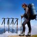 Bâton de randonnée ultra-léger télescopique en alliage d'aluminium, canne multifonctionnelle pour l'extérieur, unisexe, pour le trekking et l'escalade_voghion.com