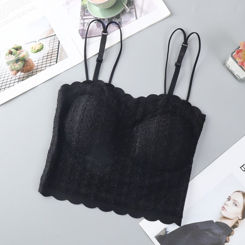 Schöne rückenfreie Spitzenunterwäsche für Damen ohne Stahlringe, gerafft, um Lichtaustritt zu verhindern,_voghion.com