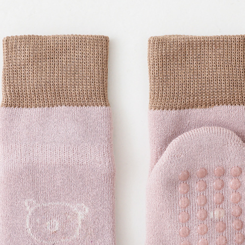 Kids'socks Thickened wool circle spot adhesive non-slip color matching stockings for boys and girls_voghion.com