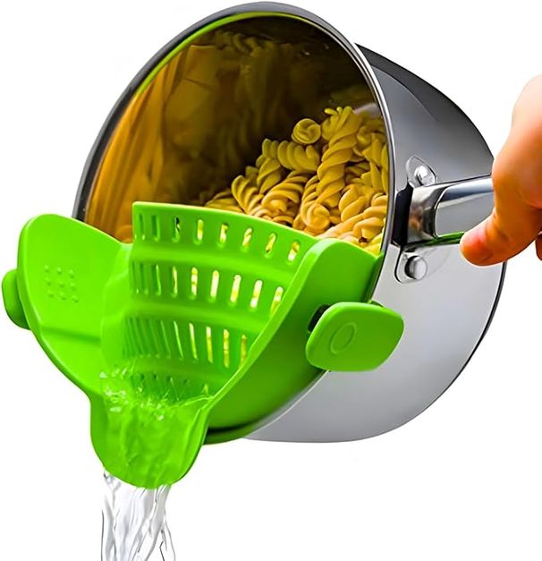 Silicone Spaghetti Strainer Clip For Pots, Bowls, And Pans - Heatproof Filter Pot For Vegetables And Noodles - Kitchen Utensil For Cooking_voghion.com