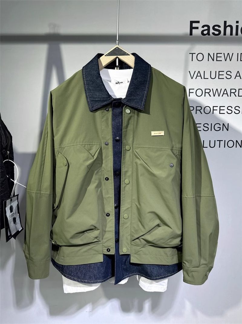 New design jacket for men in spring and autumn, loose collar, early autumn outfit, jacket, thin top_voghion.com