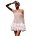 Women's Clothing Party Dress Sexy Backless Short Skirt Layered Tassel Mesh Sequin Suspender Skirt_voghion.com