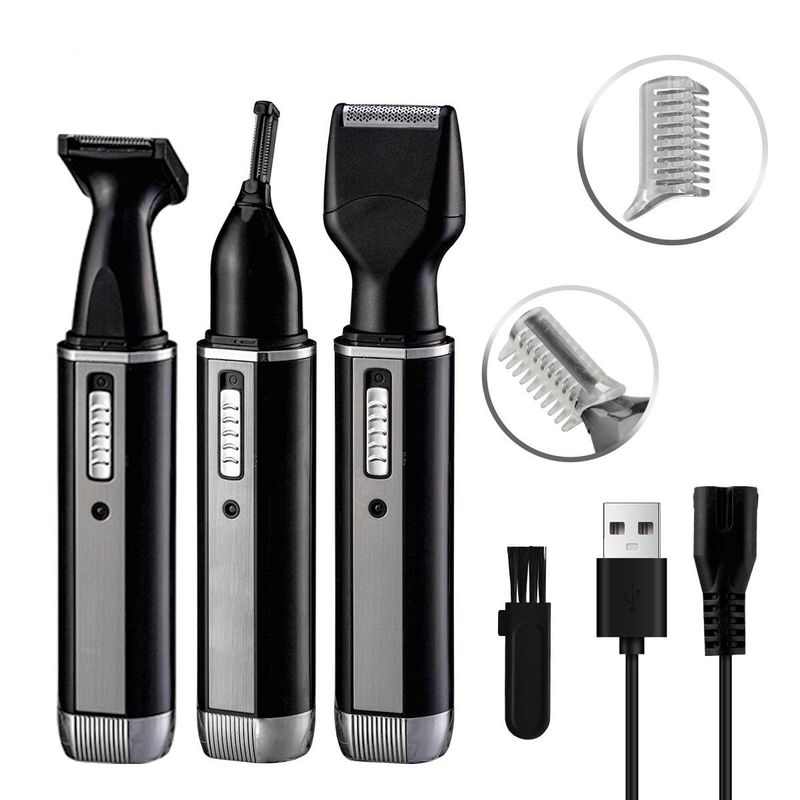 4-in-1 Rechargeable Trimmer For Men's Hair/beard/nose/ear Grooming_voghion.com