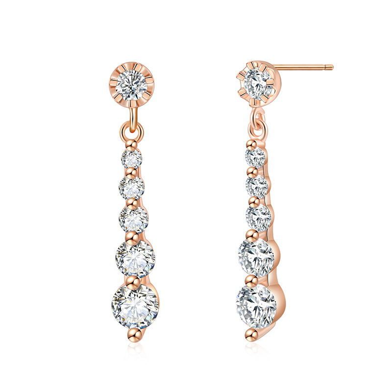 Earrings water drop zircon ear wire simple temperament female earrings_voghion.com