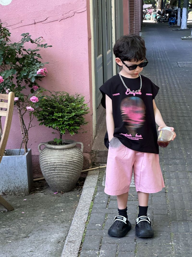 Tairu 2024 Summer New Korean Edition Boys Fashion Versatile Atmosphere Set Children's Fashionable Top and Shorts Trendy_voghion.com
