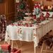 Kersttafelloper met klokkenrankborduursel - 55/79/118-inch polyester kanten rand, vakantietafelkleed, antislip rechthoekig decor_voghion.com