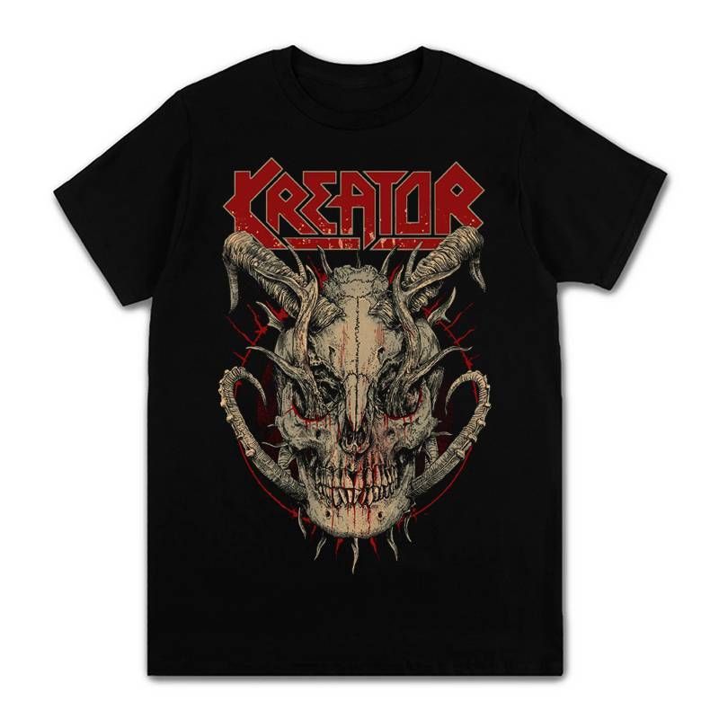 Mens Short Sleeve T-shirts 100% Cotton Kreator Rock Heavy Metal Band Print Adult Unisex Thrash Metal Tees Size S-3XL New_voghion.com